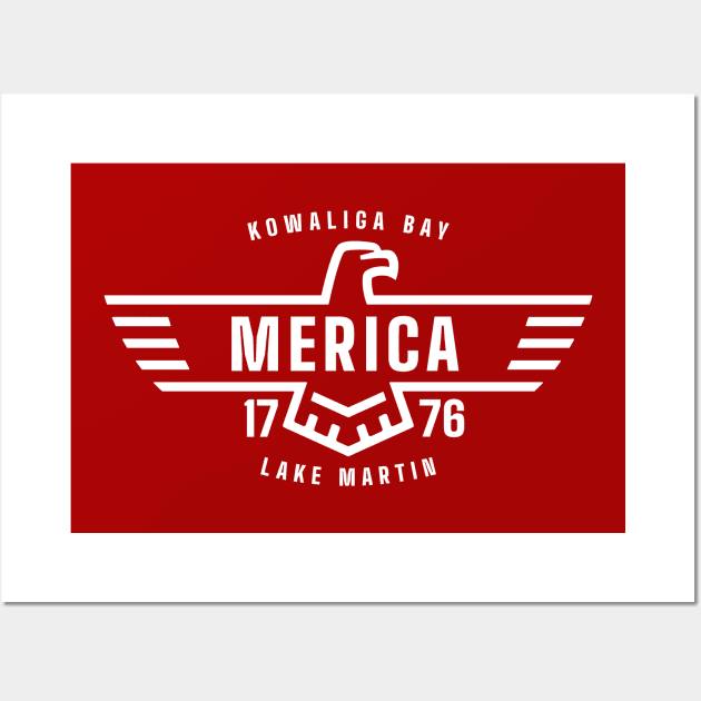 Lake Martin - Merica - light text Wall Art by Alabama Lake Life